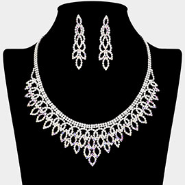 Rhinestone Paved Marquise Shaped Necklace