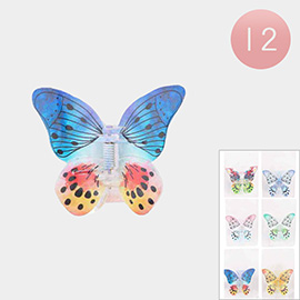 12PCS - Butterfly Printed Hair Claw Clip