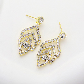 Rhinestone Paved Dangle Evening Earrings