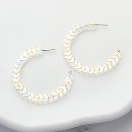 Arrow Beaded Hoop Earrings