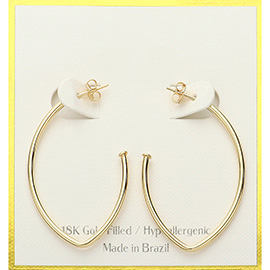 18K Gold Filled Hypoallergenic Oval Hoop Earrings