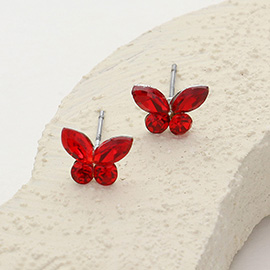 Stone Butterfly Stud Earrings