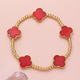 Quatrefoil Station Stretch Bracelet