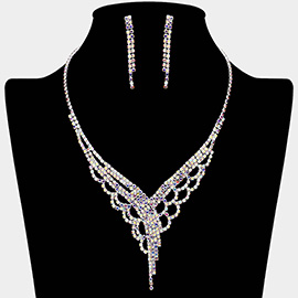 Rhinestone Paved Y Shaped Necklace