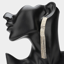 Rhinestone Paved Fringe Evening Earrings