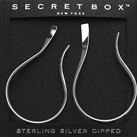 SECRET BOX_Sterling Silver Dipped Abstract Wavy Metal Hoop Earrings