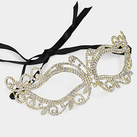 Rhinestone Paved Cat Eye Masquerade Mask