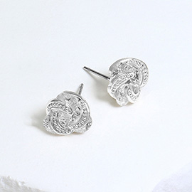 CZ Stone Knot Stud Earrings