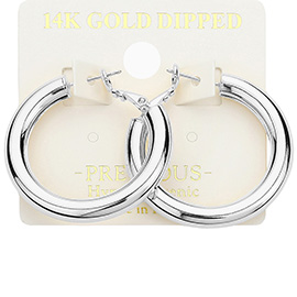 14K Gold Dipped Hypoallergenic Metal Hoop Earrings