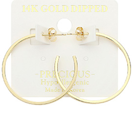 14K Gold Dipped Hypoallergenic Hoop Earrings