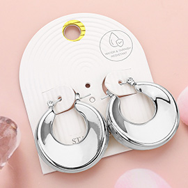 Stainless Steel Hoop Pin Catch Earrings