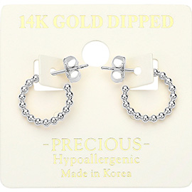 14K Gold Dipped Hypoallergenic Bubble Mini Hoop Earrings