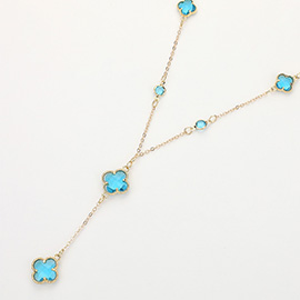 Quatrefoil Station Y Shaped Necklace