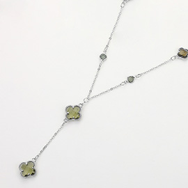 Quatrefoil Station Y Shaped Necklace