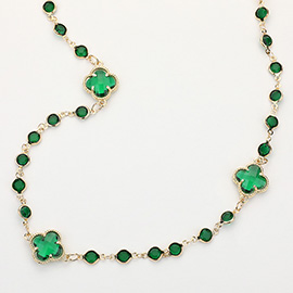 Quatrefoil Station Long Necklace