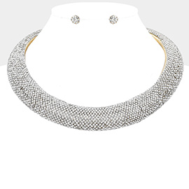 Rhinestone Paved Chunky Necklace