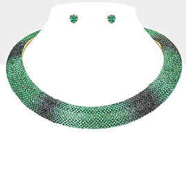 Rhinestone Paved Chunky Necklace