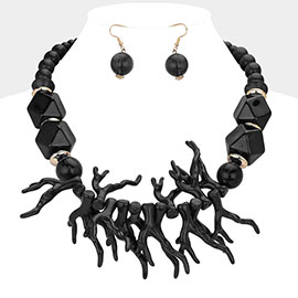 Acetate Coral Branch Bib Necklace