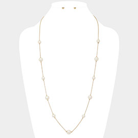 Pearl Station Long Necklace