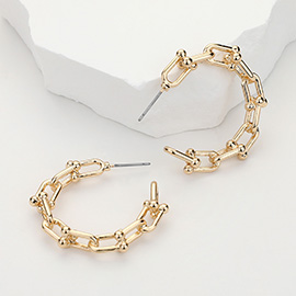 Hardware Link Hoop Earrings