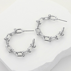 Hardware Link Hoop Earrings