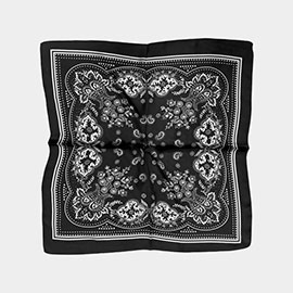 Paisley Printed Square Silky Satin Scarf Shawl