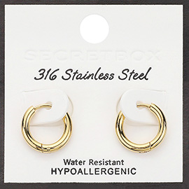 SECRET BOX_Stainless Steel Huggie Hoop Earrings