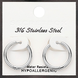 SECRET BOX_Stainless Steel Huggie Hoop Earrings