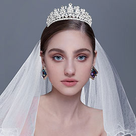 Marquise Teardrop Stone Cluster Embellished Pageant Princess Tiara