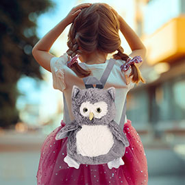 Kids Owl Plush Doll Backpack Bag