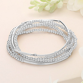 5PCS - Metal Ball Beaded Multi Layered Bracelets