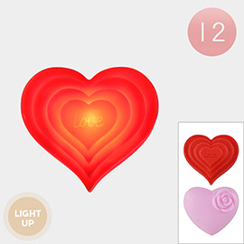 12PCS - Light Up Heart Decorative Lights