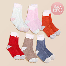 12PAIRS - Plain Luxury Soft Socks