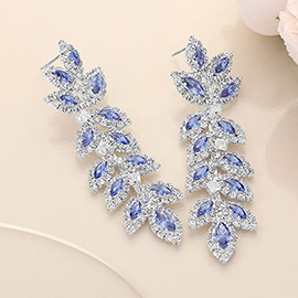 Marquise CZ Stone Vine Dropdown Evening Earrings