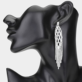 CZ Stone Paved Fringe Evening Earrings