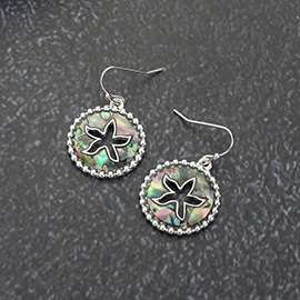 Abalone Starfish Cutout Dangle Earrings