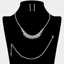 CZ Rhinestone Paved Necklace