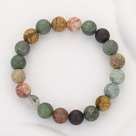 Natural Stone Beaded Stretch Bracelet