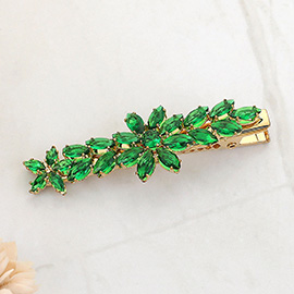 CZ Marquise Stone Flower Alligator Snap Hair Clip