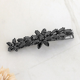 CZ Marquise Stone Flower Alligator Snap Hair Clip