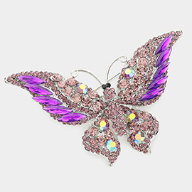 Glass Crystal Butterfly Pin Brooch