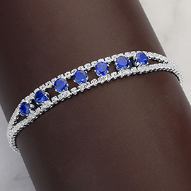 Round CZ Stone Paved Evening Bracelet