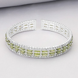 CZ Baguette Stone Accented Evening Bracelet