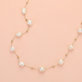 Natural Pearl Station Necklace