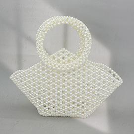 Pearl Top Handle Hand Bag