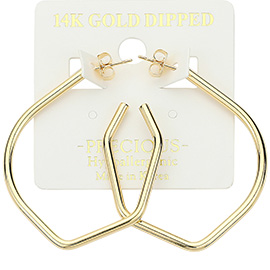 14K Gold Dipped Hypoallergenic Abstract Hoop Earrings