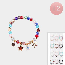 12PCS - Star Tree of Life Charm Beaded Stretch Bracelets