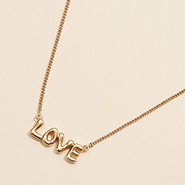 Semi Fine Collection - 18K Gold Dipped Brass Metal LOVE Message Pendant Necklace