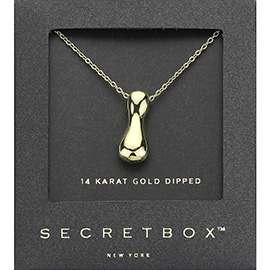 SECRET BOX_ -I- 14K Gold Dipped Bubble Initial Pendant Necklace