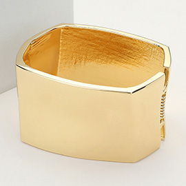 Wide Metal Hinged Bangle Bracelet